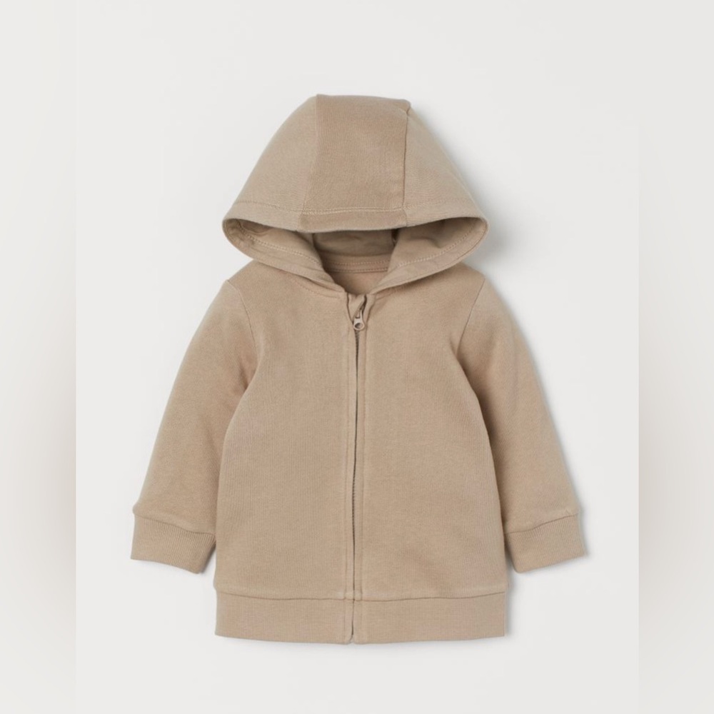 H&M Beige Hooded Sweatshirt Jacket 2T